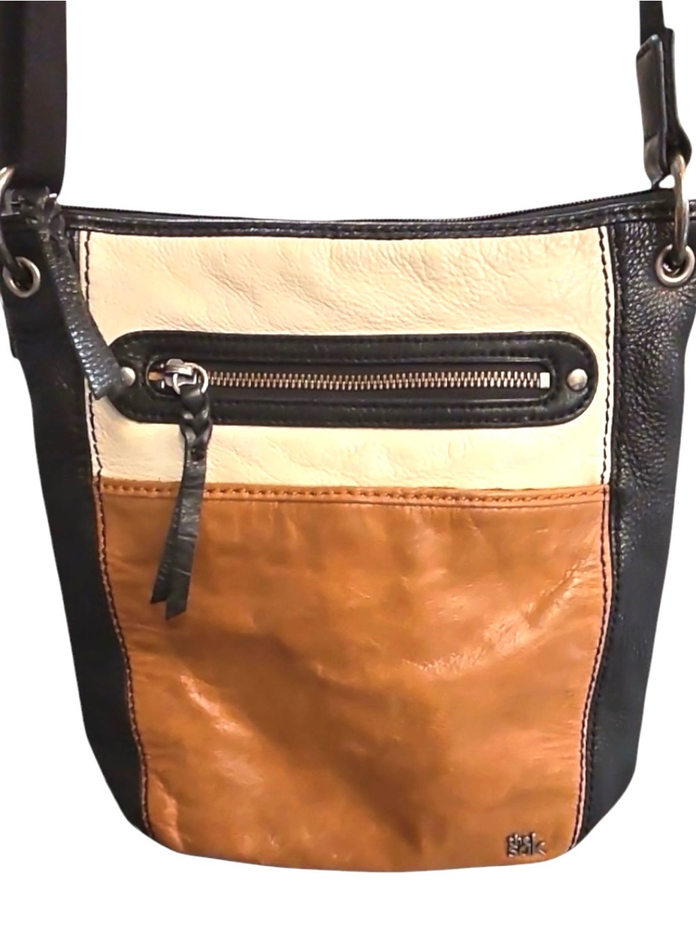 The Sak Tri-Color Genuine Leather X-body Bag
